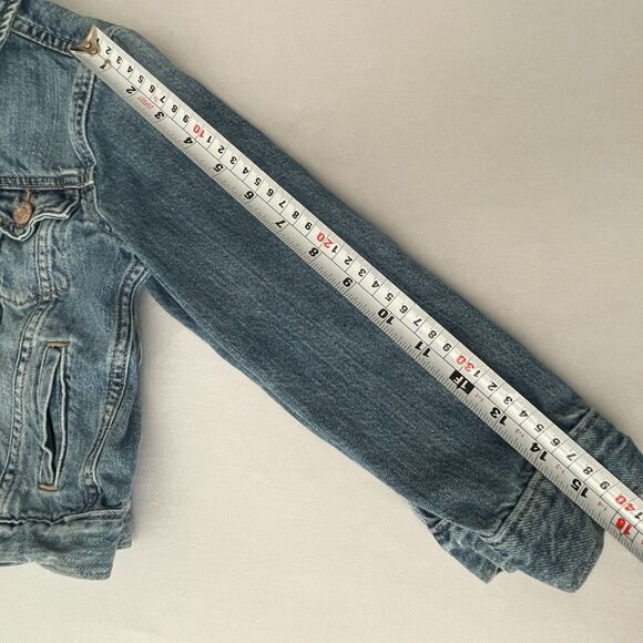 ~ Gap Kids S Jean Jacket Snaps Medium Wash Pockets Denim Cotton Blue Soft Unisex - Picture 7 of 15